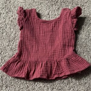 Cat & Jack Ruffled Maroon Kids Blouse
